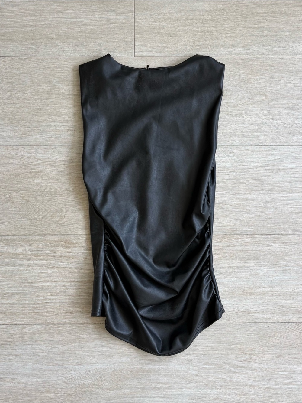 GLASSONS ruched faux leather top in black. Size US 2 which is an AUS 6.  NWOT